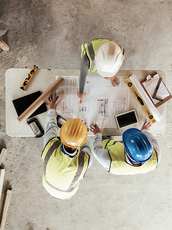 équipe de professionnels de chantier